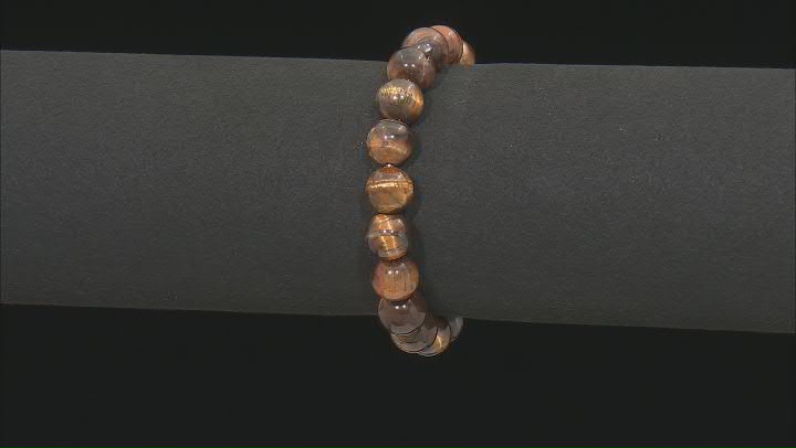Brown Tiger's Eye Bead Stretch Bracelet Set of 3 Video Thumbnail