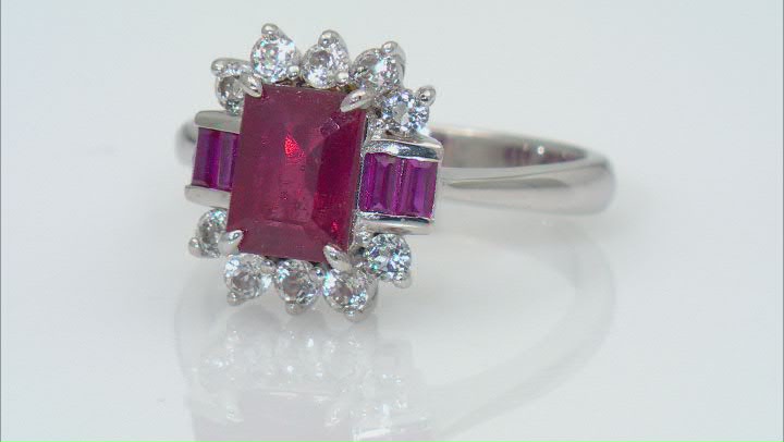 Mahaleo® Red Ruby Rhodium Over Sterling Silver Ring 2.45ctw Video Thumbnail