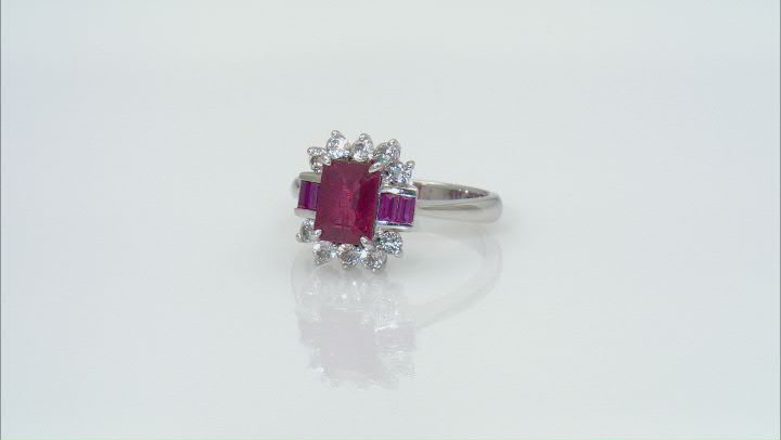 Mahaleo® Red Ruby Rhodium Over Sterling Silver Ring 2.45ctw Video Thumbnail
