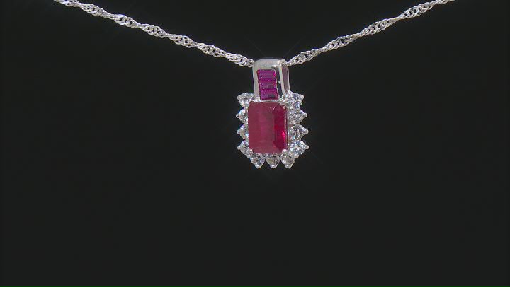 Red Mahaleo® Ruby Rhodium Over Sterling Silver Pendant With Chain 2.46ctw Video Thumbnail