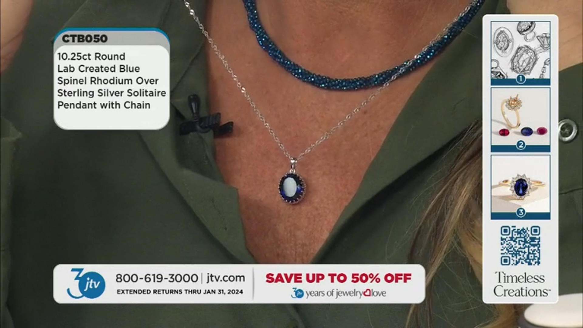 Blue Lab Created Spinel Rhodium Over Sterling Silver Pendant with Chain 10.25ct Video Thumbnail