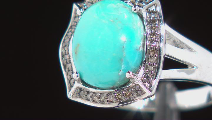 Blue Aquamarine Rhodium Over Sterling Silver Ring 1.48ctw Video Thumbnail