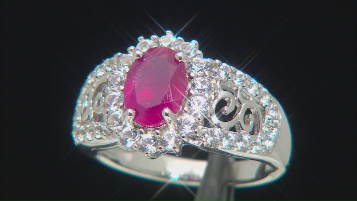 Red Mahaleo® Ruby Rhodium Over Sterling Silver Ring 2.37ctw Video Thumbnail