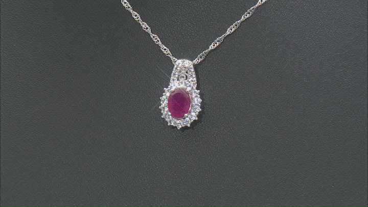 Red Mahaleo(R) Ruby Rhodium Over Sterling Silver Pendant with Chain 2.14ctw Video Thumbnail