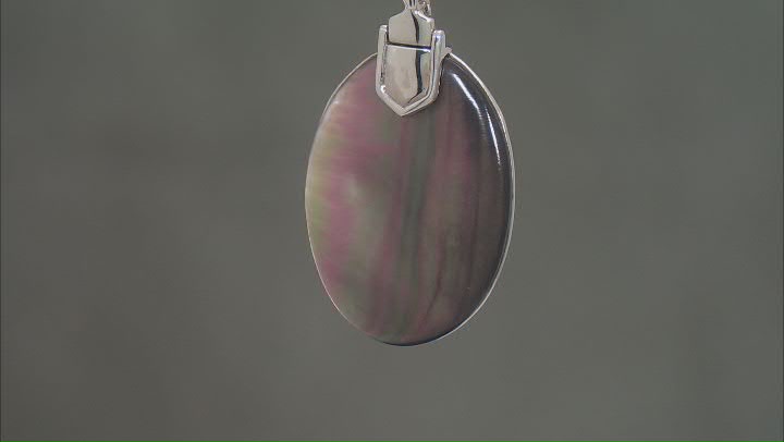 Black Tahitian Mother-of-Pearl Sterling Silver Enhancer with Chain Video Thumbnail