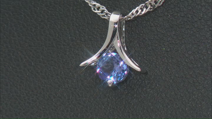Blue Tanzanite Rhodium Over Sterling Silver Tulip Pendant With Chain 0.27ct Video Thumbnail