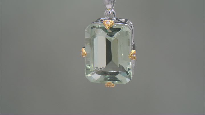 Prasiolite Rhodium Over Sterling Silver Pendant With Chain 8.86ctw Video Thumbnail