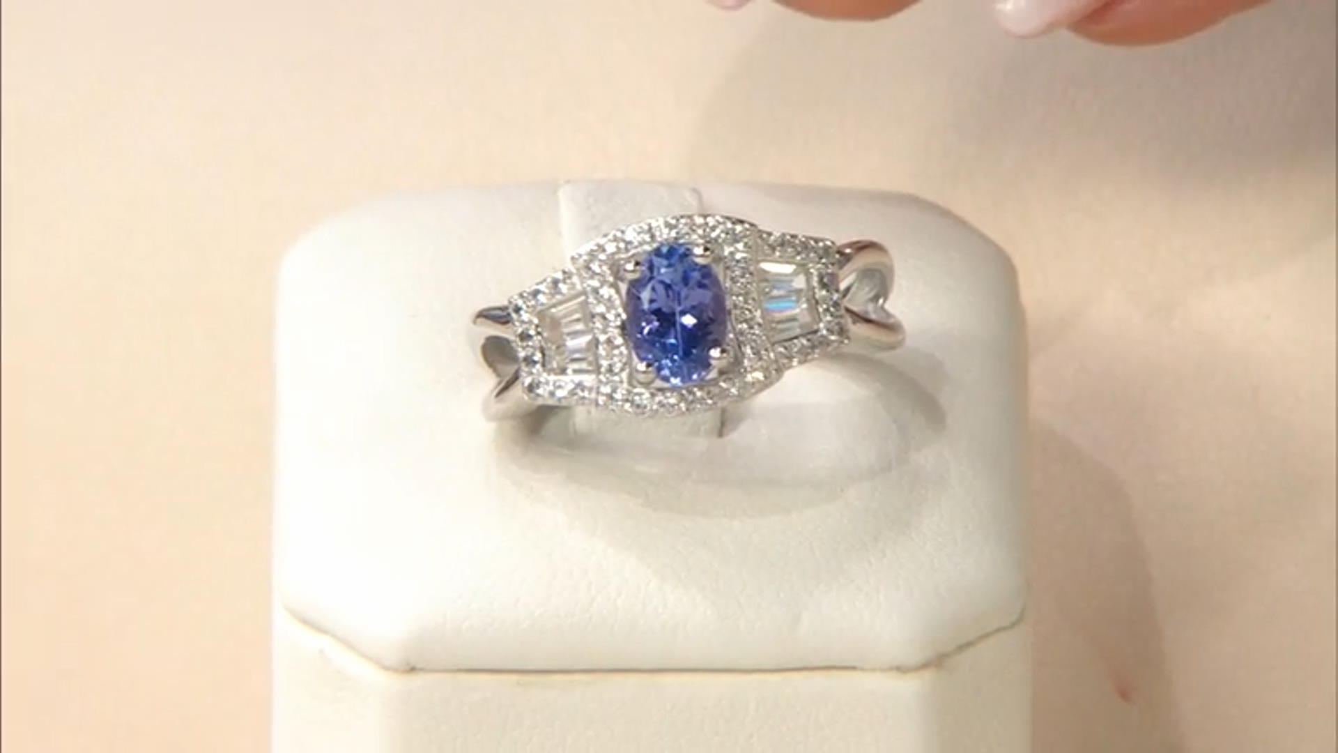 Blue Tanzanite Rhodium Over Sterling Silver Ring 1.83ctw Video Thumbnail