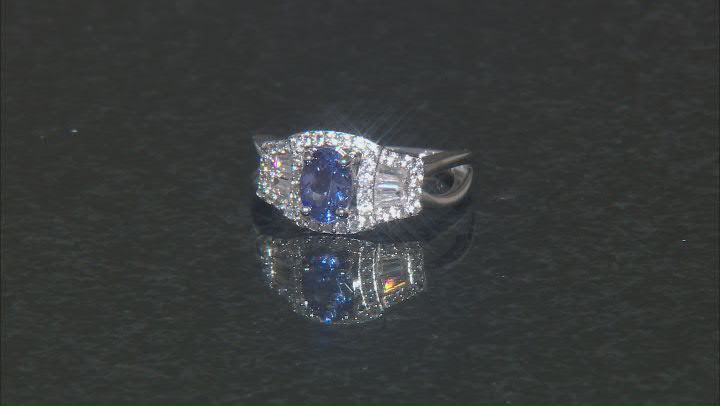 Blue Tanzanite Rhodium Over Sterling Silver Ring 1.83ctw Video Thumbnail