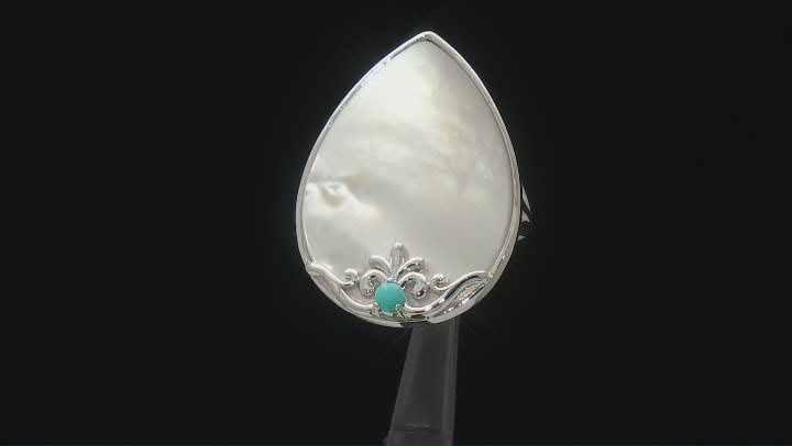 White Mother-Of-Pearl Rhodium Over Silver Ring Video Thumbnail