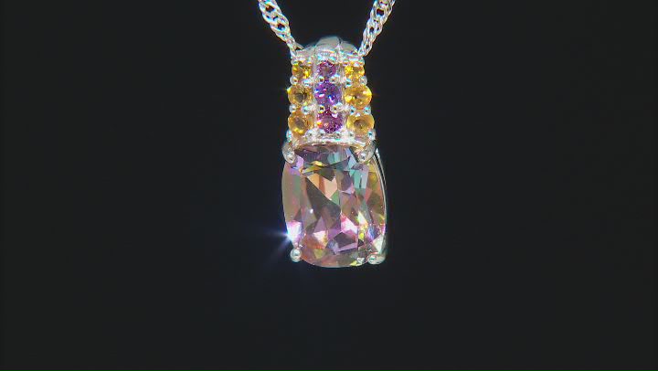 Northern Lights™ Quartz Rhodium Over Sterling Silver Pendant with Chain 2.80ctw Video Thumbnail