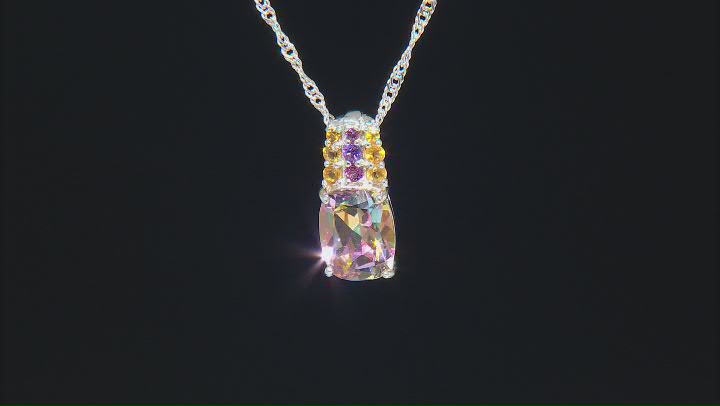 Northern Lights™ Quartz Rhodium Over Sterling Silver Pendant with Chain 2.80ctw Video Thumbnail