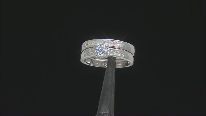 White Zircon Rhodium Over Sterling Silver Stackable Ring 1.45ctw Video Thumbnail
