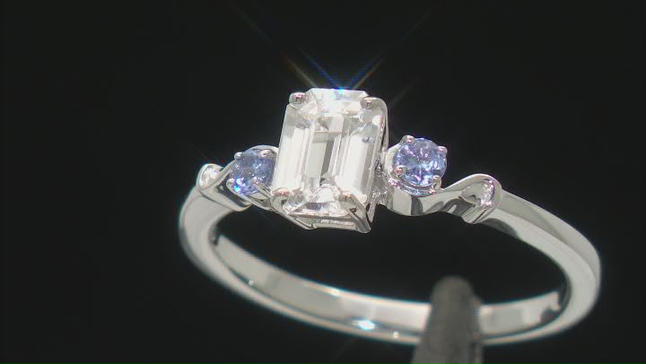 White Zircon Rhodium Over Sterling Silver Ring 1.20ctw Video Thumbnail