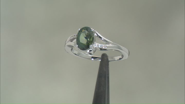 Green Labradorite Rhodium Over Sterling Silver Ring 0.95ctw. Video Thumbnail
