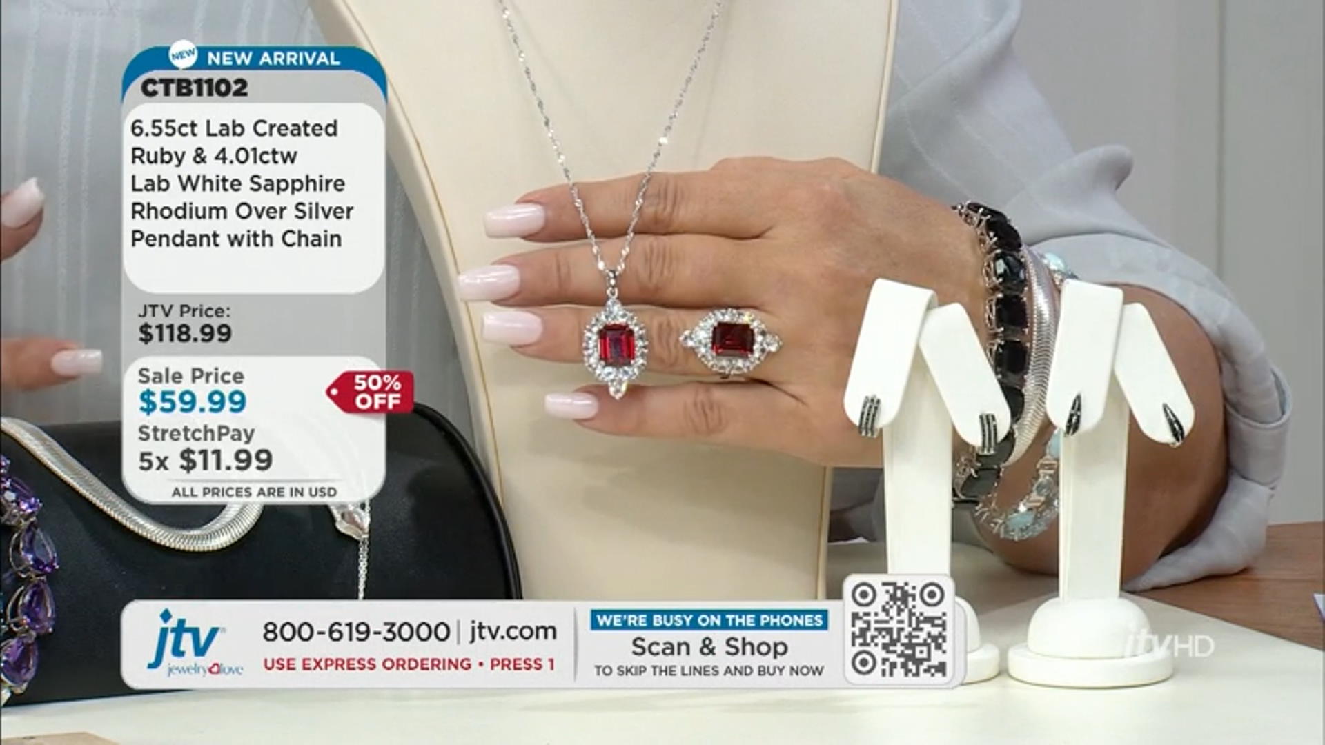 Red Lab Created Ruby Rhodium Over Silver Pendant With Chain 10.56ctw Video Thumbnail