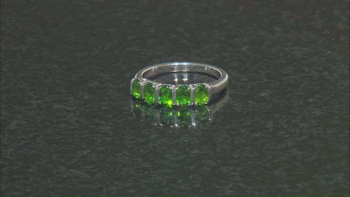 Green Chrome Diopside Rhodium Over Sterling Silver Band Ring 0.98ctw Video Thumbnail