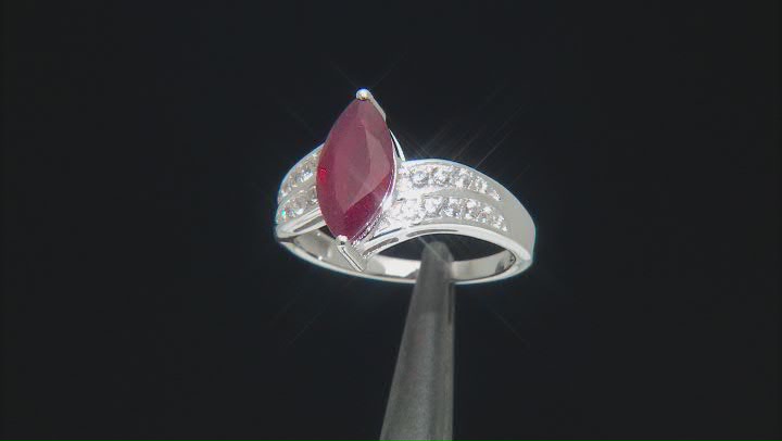 Red Mahaleo® Ruby Rhodium Over Sterling Silver Ring 2.12ctw Video Thumbnail