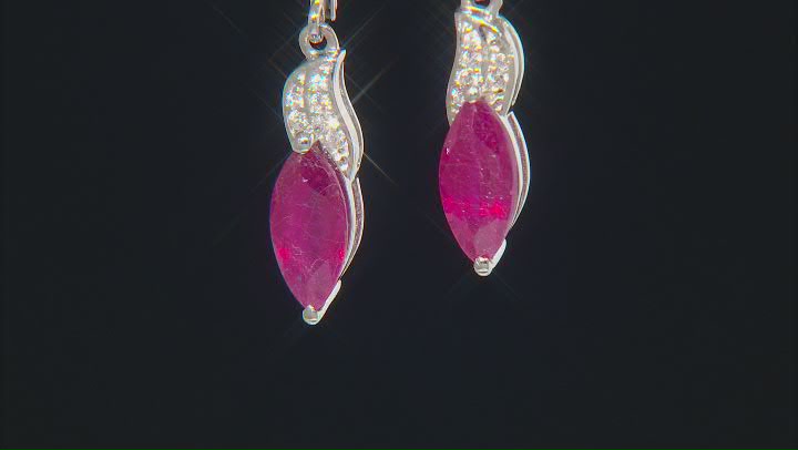 Red Mahaleo(R) Ruby Rhodium Over Sterling Silver Earrings 2.70ctw Video Thumbnail