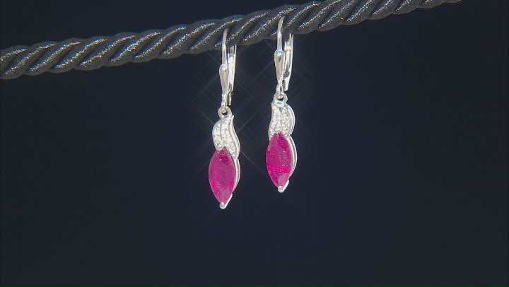 Red Mahaleo(R) Ruby Rhodium Over Sterling Silver Earrings 2.70ctw Video Thumbnail
