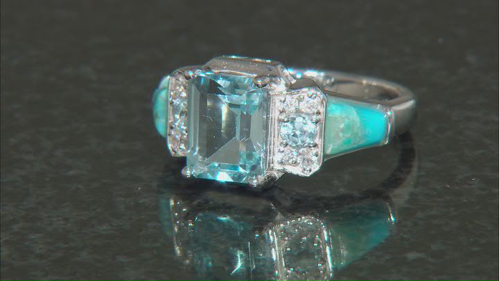 Sky Blue Topaz Rhodium Over Silver Ring 3.01ctw Video Thumbnail