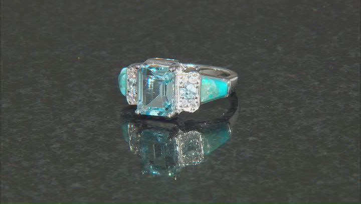 Sky Blue Topaz Rhodium Over Silver Ring 3.01ctw Video Thumbnail