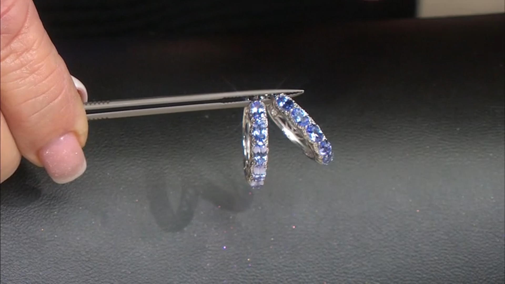 Blue Tanzanite Rhodium Over Sterling Silver Hoop Earrings 1.98ctw Video Thumbnail
