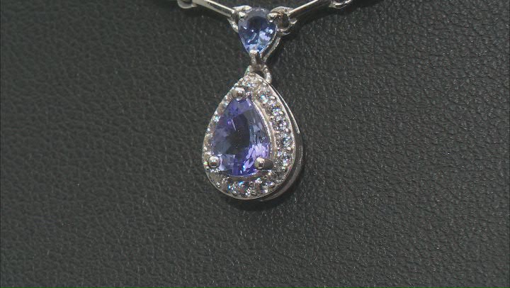 Blue Tanzanite Rhodium Over Sterling Silver Necklace Video Thumbnail