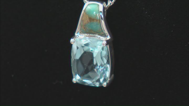 Sky Blue Topaz Sterling Silver Pendant with Chain 3.15ct Video Thumbnail