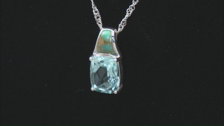Sky Blue Topaz Sterling Silver Pendant with Chain 3.15ct Video Thumbnail