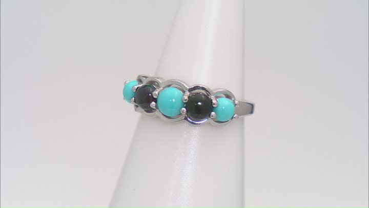 Sleeping Beauty Turquoise Rhodium Over Sterling Silver Ring .68ctw Video Thumbnail