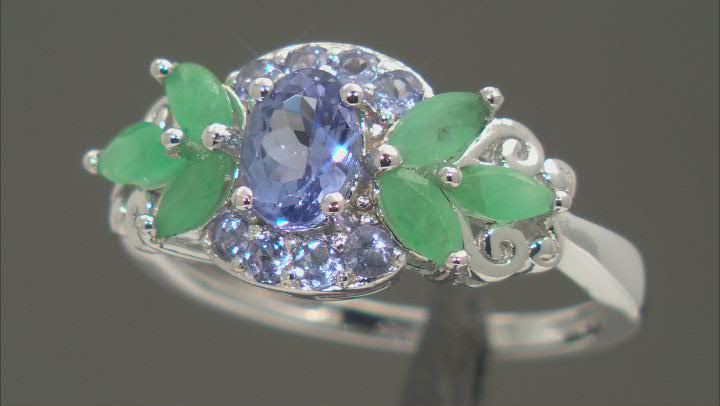 Blue Tanzanite Rhodium Over Sterling Silver Ring 1.57ctw Video Thumbnail