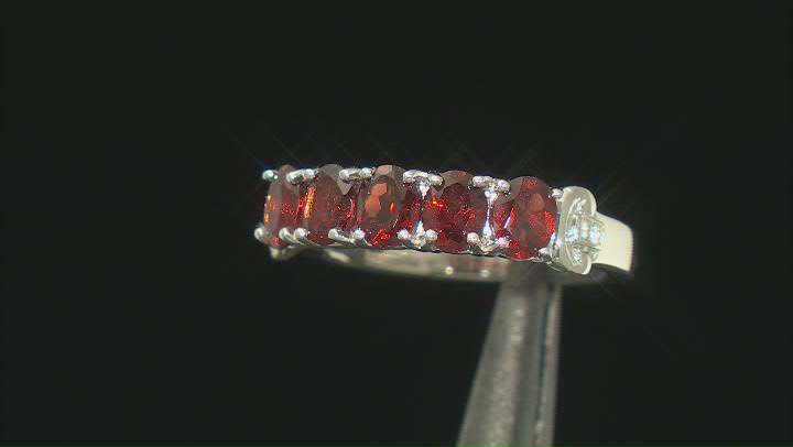 Red Garnet Rhodium Over Sterling Silver Band Ring 1.92ctw Video Thumbnail