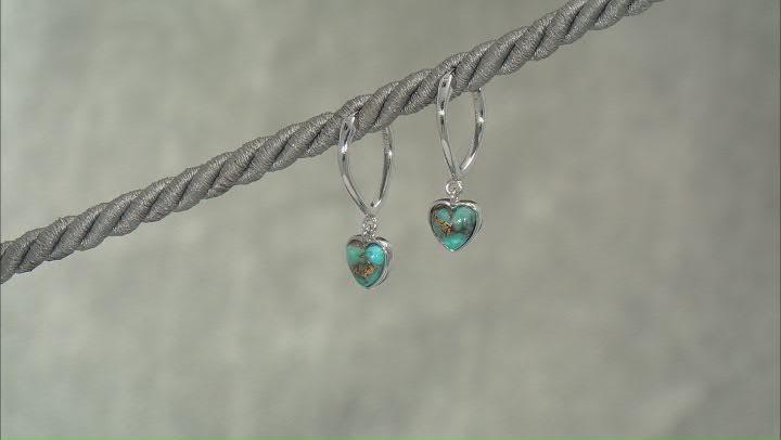 Blue Mohave Turquoise Rhodium Over Sterling Silver Earrings Video Thumbnail