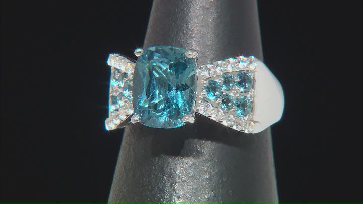 London Blue Topaz Rhodium Over Sterling Silver Ring 3.75ctw Video Thumbnail