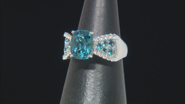 London Blue Topaz Rhodium Over Sterling Silver Ring 3.75ctw Video Thumbnail