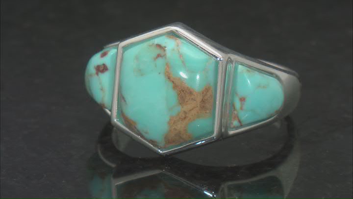 Blue Composite Turquoise Sterling Silver Ring Video Thumbnail