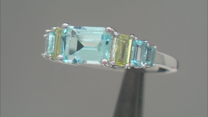 Sky Blue Topaz Rhodium Over Silver Ring 2.39ctw Video Thumbnail