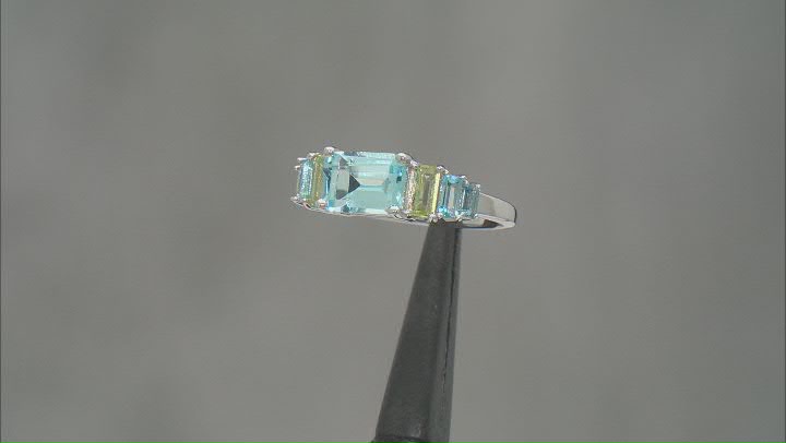 Sky Blue Topaz Rhodium Over Silver Ring 2.39ctw Video Thumbnail