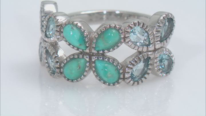 Blue Composite Turquoise Sterling Silver Band Ring 1.63ctw Video Thumbnail