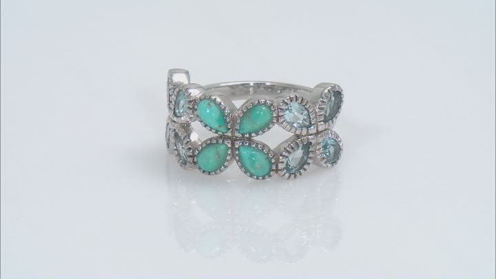 Blue Composite Turquoise Sterling Silver Band Ring 1.63ctw Video Thumbnail