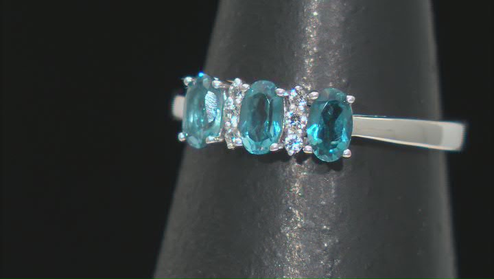 London Blue Topaz Rhodium Over Sterling Silver Ring 0.81ctw Video Thumbnail