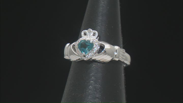 London Blue Topaz Rhodium Over Sterling Silver Ring 0.53ctw Video Thumbnail