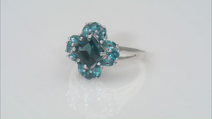 London Blue Topaz Rhodium Over Sterling Silver Ring 2.79ctw Video Thumbnail