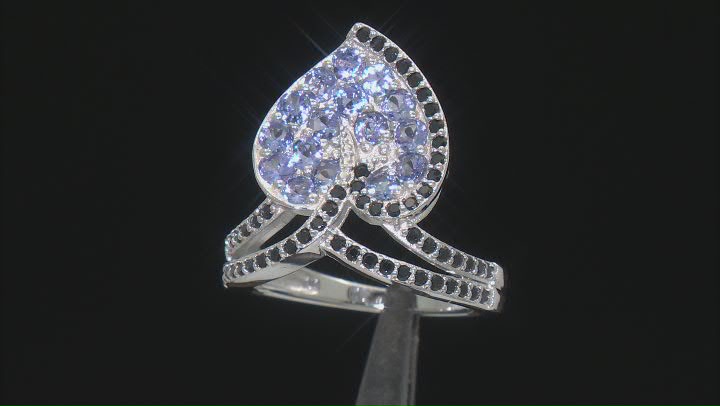 Blue Tanzanite Rhodium Over Sterling Silver Ring 1.47ctw Video Thumbnail