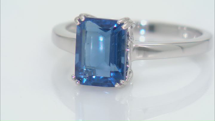 Color Change Fluorite Rhodium Over Sterling Silver Solitaire Ring 2.13ct Video Thumbnail