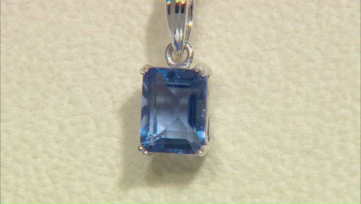 Color Change Fluorite Rhodium Over Sterling Silver Solitaire Pendant With Chain 2.13ct Video Thumbnail
