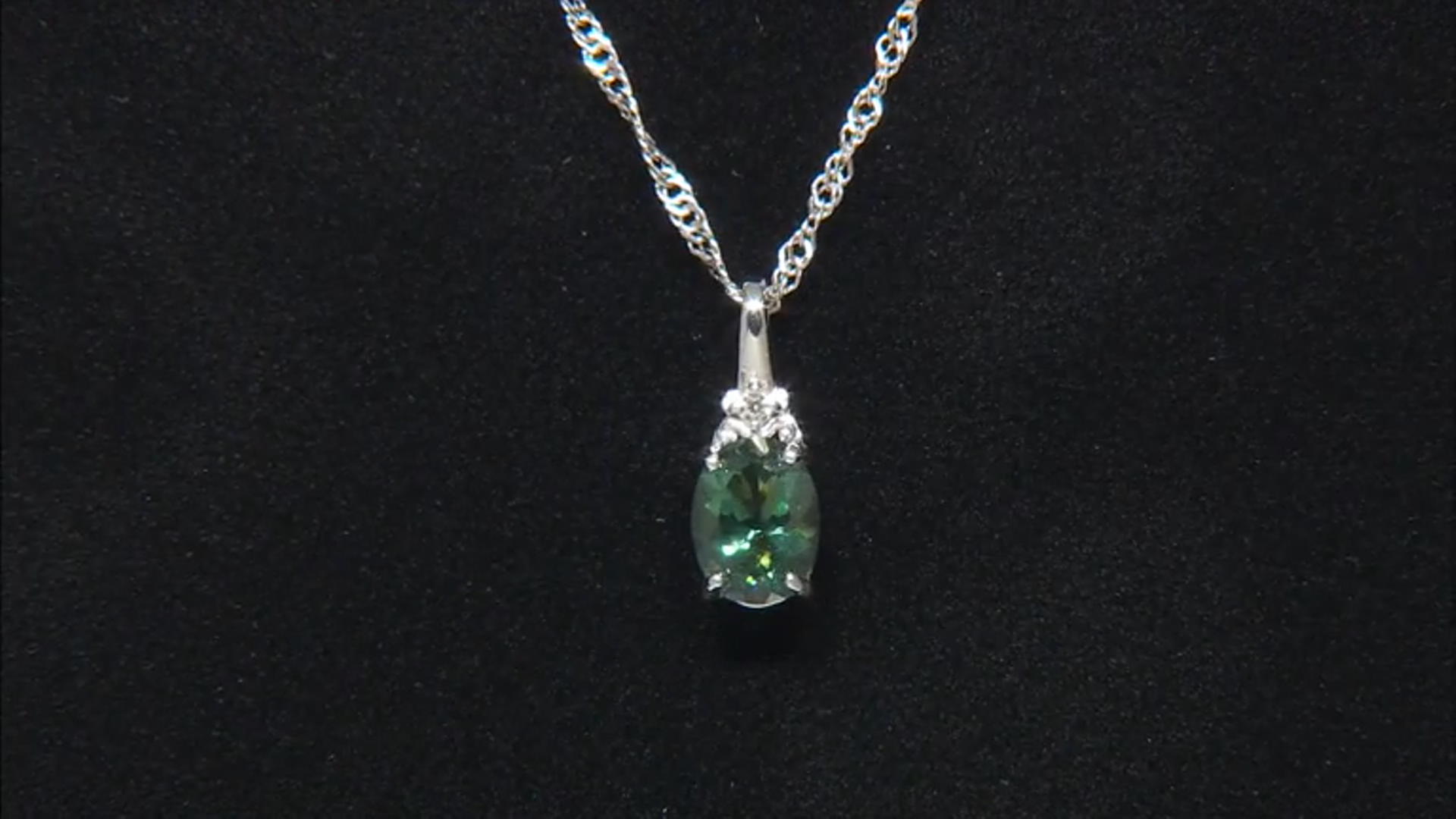 Green Labradorite Rhodium Over Sterling Silver Pendant With Chain 0.95ctw Video Thumbnail