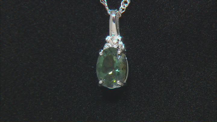 Green Labradorite Rhodium Over Sterling Silver Pendant With Chain 0.95ctw Video Thumbnail
