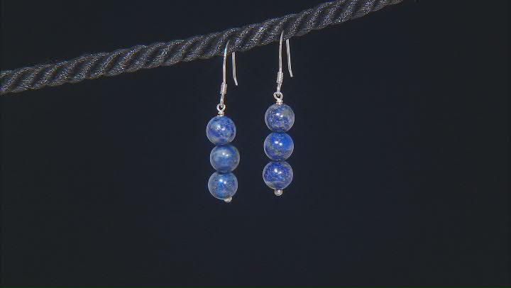 Blue Lapis Lazuli Rhodium Over Sterling Silver Earrings, Bracelet, And Necklace Set Video Thumbnail